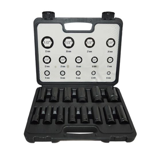 Brio Socket Set Pneumatic 1/2 12 Corner 10-32mm 14 Piece